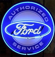 Ford Service Neon Met Achterplaat 60 x 60 cm - thumbnail