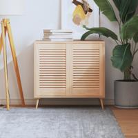 VidaXL Kastdeuren met lamellen 2 st 61,5x39,4 cm massief grenenhout