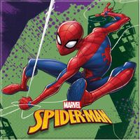 40x Marvel Spiderman feestartikelen servetjes 33 x 33 cm papier - thumbnail