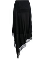 MM6 Maison Margiela jupe mi-longue à ornements en dentelle - Noir