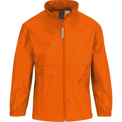 B&C Regenjas - kinderen - oranje - sirocco windjas - nylon