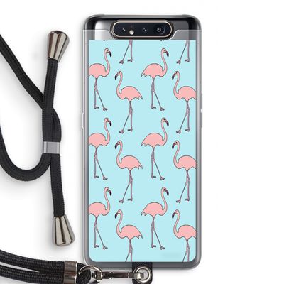 Anything Flamingoes: Samsung Galaxy A80 Transparant Hoesje met koord