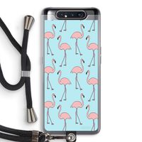 Anything Flamingoes: Samsung Galaxy A80 Transparant Hoesje met koord