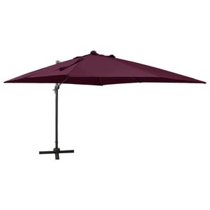 VidaXL Zweefparasol met paal en led-verlichting 300 cm bordeauxrood
