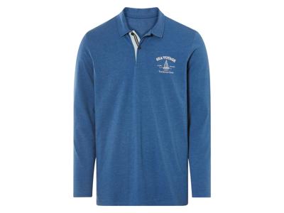 LIVERGY Heren poloshirt (Blauw, S)