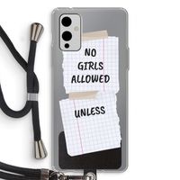 No Girls Allowed Unless: OnePlus 9 Transparant Hoesje met koord
