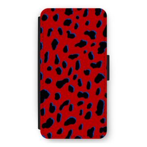 Red Leopard: iPhone 11 Flip Hoesje