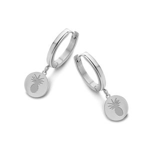 CO88 Collection Sense 8CE 70089 Stalen Oorringen - 16 mm - Ananas - Zilverkleurig