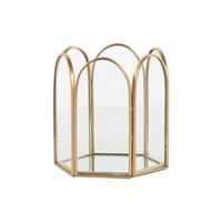 Juwelenkistje Home ESPRIT Gouden Metaal Kristal 9,2 X 8,2 X 9,5 cm