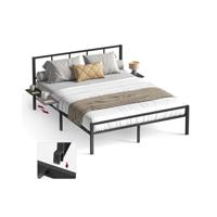 Metalen Bedframe met Hoofdbord en Opbergplanken
