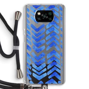 Blauwe pijlen: Xiaomi Poco X3 NFC Transparant Hoesje met koord