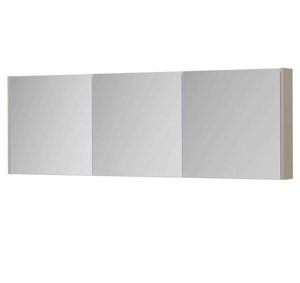 INK SPK1 spiegelkast met 3 dubbel gespiegelde deuren, stopcontact en schakelaar 180 x 14 x 60 cm, mat kasjmier grijs