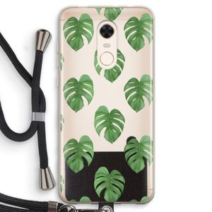 Monstera leaves: Xiaomi Redmi 5 Transparant Hoesje met koord