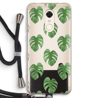 Monstera leaves: Xiaomi Redmi 5 Transparant Hoesje met koord