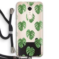 Monstera leaves: Xiaomi Redmi 5 Transparant Hoesje met koord