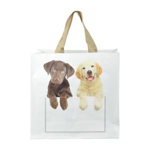 Shoppingbag kiekeboe hond / kat assorti (40X14X40 CM)