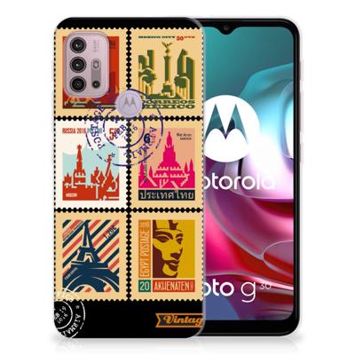 Motorola Moto G30 | G10 | Silliconen Back Cover | Postzegels