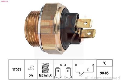 Temperatuurschakelaar, radiateurventilator 1850134