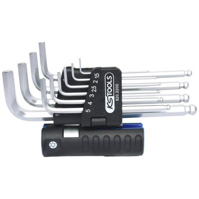 KS Tools 920.2200 Inbus Haakse schroevendraaierset 1.5 mm, 2 mm, 2.5 mm, 3 mm, 4 mm, 5 mm, 6 mm, 7 mm, 8 mm, 10 mm 10-delig