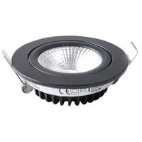 LED inbouwspot zwart 450 lumen 5W 2700K dimbaar breedstralend 60° diameter 82mm IP54 badkamer