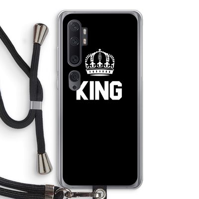 King zwart: Xiaomi Mi Note 10 Pro Transparant Hoesje met koord