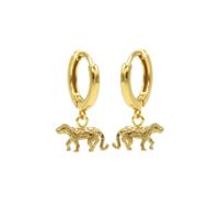 Karma Oorringen Hinged Hoops Leopard Goud