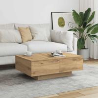 Salontafel 90x60x31 cm bewerkt hout artisanaal eikenkleurig