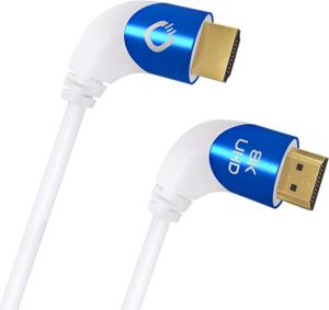 Oehlbach D1C42546 HDMI-kabel HDMI Aansluitkabel HDMI-A-stekker, HDMI-A-stekker 1.50 m Wit Ultra HD (8K), 90° haaks naar links, Afgeschermd (drievoudig)