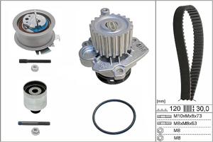 Waterpomp + distributieriem set INA, u.a. für VW, Skoda, Audi, Seat, Ford