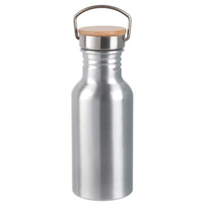 Aluminium waterfles met bamboe schroefdop - 550 ml - lichtgewicht - BPA-vrij