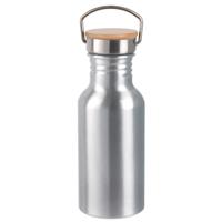 Aluminium waterfles met bamboe schroefdop - 550 ml - lichtgewicht - BPA-vrij