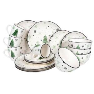 Studio Tavola Kerstservies - Porselein - Groen 16-delig | 4 personen