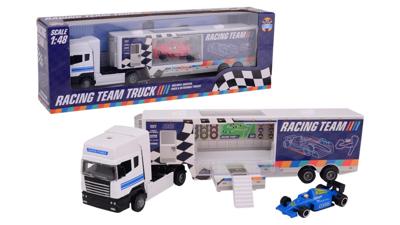 Johntoy Race team vrachtwagen met die-cast raceauto