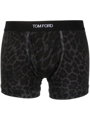 TOM FORD boxer à imprimé léopard - Noir