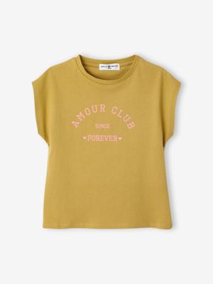 T-shirt meisjes biologisch katoen olijf