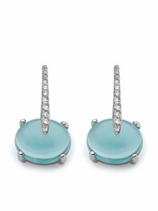 MAVIADA boucles d'oreilles Sardinia en or blanc 18ct serties de diamants et topaze - Bleu