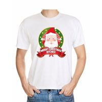 Foute Kerst t-shirt merry christmas bitches voor heren - thumbnail