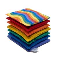 Little Botanic label Sensorische pittenzakjes 7 stuks Regenboog + waves