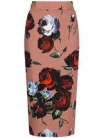 Dolce & Gabbana jupe crayon à fleurs appliquées - Rose