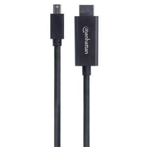 Manhattan 153287 DisplayPort-kabel Mini-displayport / HDMI Adapterkabel Mini DisplayPort-stekker, HDMI-A-stekker 1.80 m Zwart