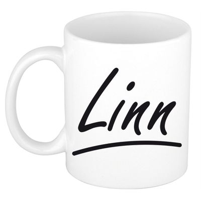 Naam cadeau mok / beker Linn met sierlijke letters 300 ml Naam cadeau mok / beker Linn met sierlijke letters 300 ml