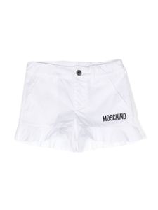 Moschino Kids short péplum à logo imprimé - Blanc