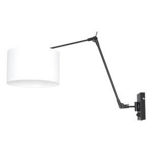 Steinhauer Wand Leeslamp Prestige Chic zwart met 30cm effen wit lampenkap 8118ZW