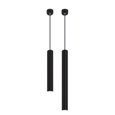 Badkamer set hanglampen 30 en 40 cm led - mat zwart - met inkortbare snoer