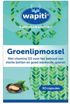 Wapiti GroenLip Mossel 30Capsules