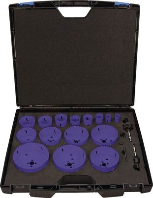 Promat Gatenzagenset | 17-delig 19-114 mm | snijdiepte 38 mm HSS-Co8 - 4000800194 4000800194
