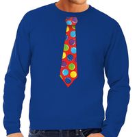Foute kersttrui stropdas met kerstballen print blauw voor heren Foute kersttrui stropdas met kerstballen print blauw voor heren