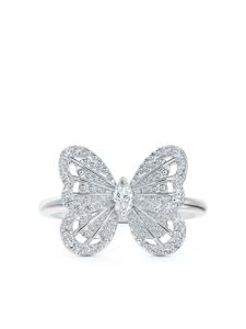 DE BEERS boucles d'oreilles Portrait of Nature Butterfly en or blanc 18ct pavé de diamants - Argent