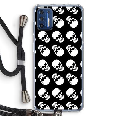 Musketon Skulls: Motorola Moto G9 Plus Transparant Hoesje met koord