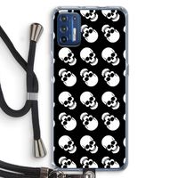 Musketon Skulls: Motorola Moto G9 Plus Transparant Hoesje met koord